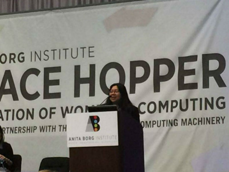 Dr. Moushumi Sharmin at Grace Hopper Conference